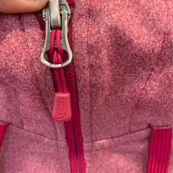 The North Face full zip jacket. Woman’s size medium. Cranberry. Hooded. Pockets. - Picture 4 of 9